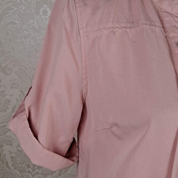 Philosphy Republic Clothing Size Small Pink Lace Up V-Neck Shift ShirttailDress - Picture 6 of 12
